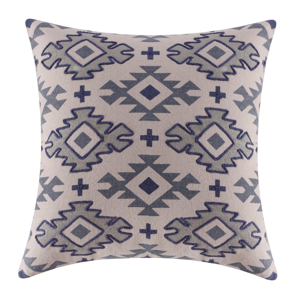 Sedona Cotton Poly Filled Pillow in Blue/Gray, 20" x 20"