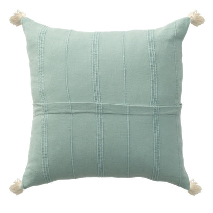 Silas Turkish Cotton Poly Filled Pillow in Green, 18" x 18"