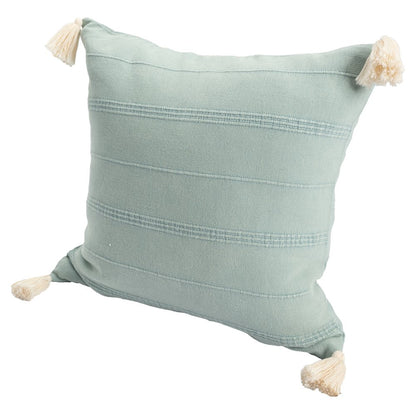 Silas Turkish Cotton Poly Filled Pillow in Green, 18" x 18"
