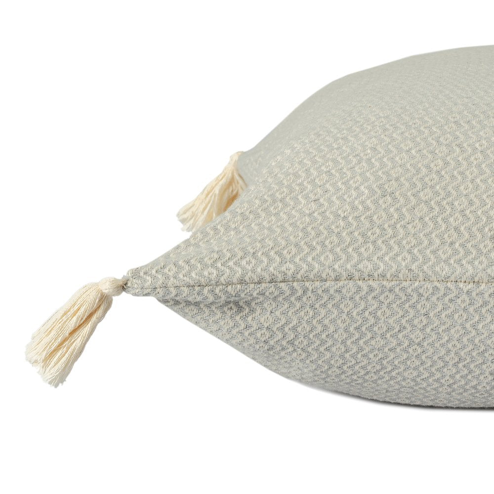 Sadie Turkish Cotton Poly Filled Pillow in Gray, 18" x 18"