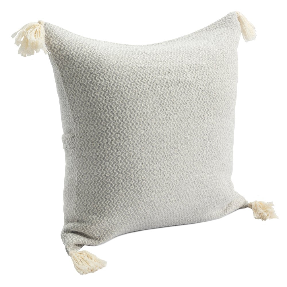 Sadie Turkish Cotton Poly Filled Pillow in Gray, 18" x 18"
