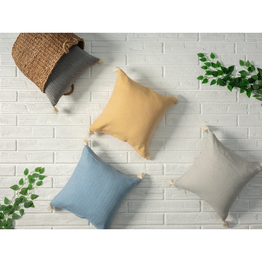 Sadie Turkish Cotton Poly Filled Pillow in Gray, 18" x 18"