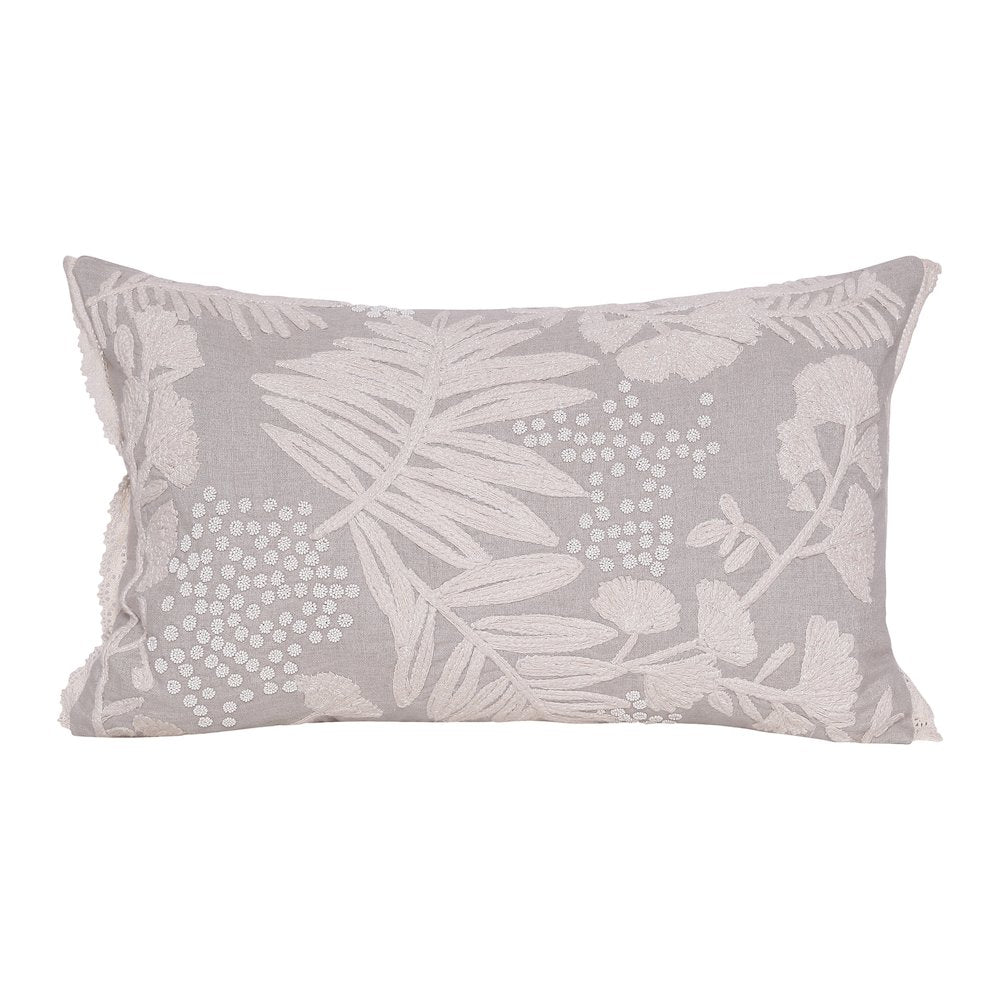 Odyssey Linen Poly Filled Pillow in Cream/Beige, 16" x 24"