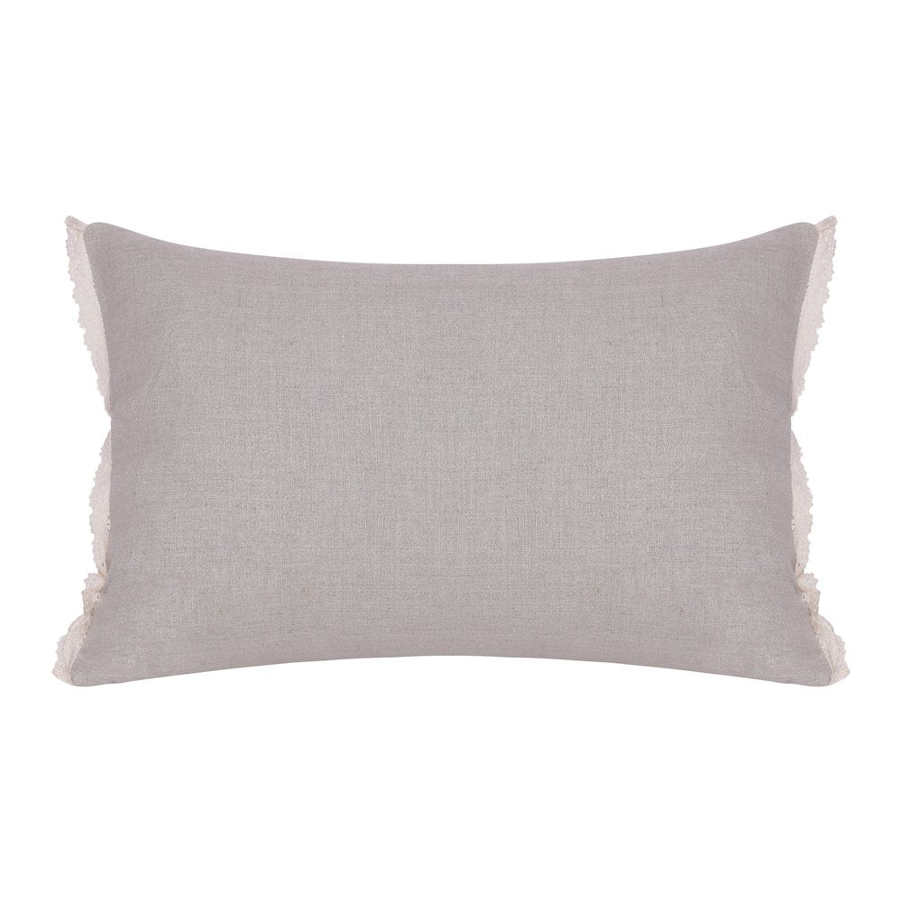 Odyssey Linen Poly Filled Pillow in Cream/Beige, 16" x 24"