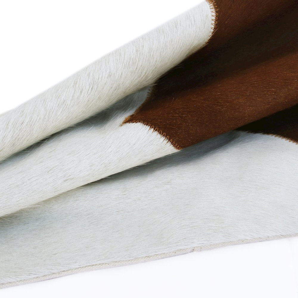 Austin Leather blend Poly Filled Pillow in Ivory/Brown, 20" x 20"