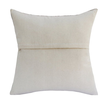 Austin Leather blend Poly Filled Pillow in Ivory/Brown, 20" x 20"