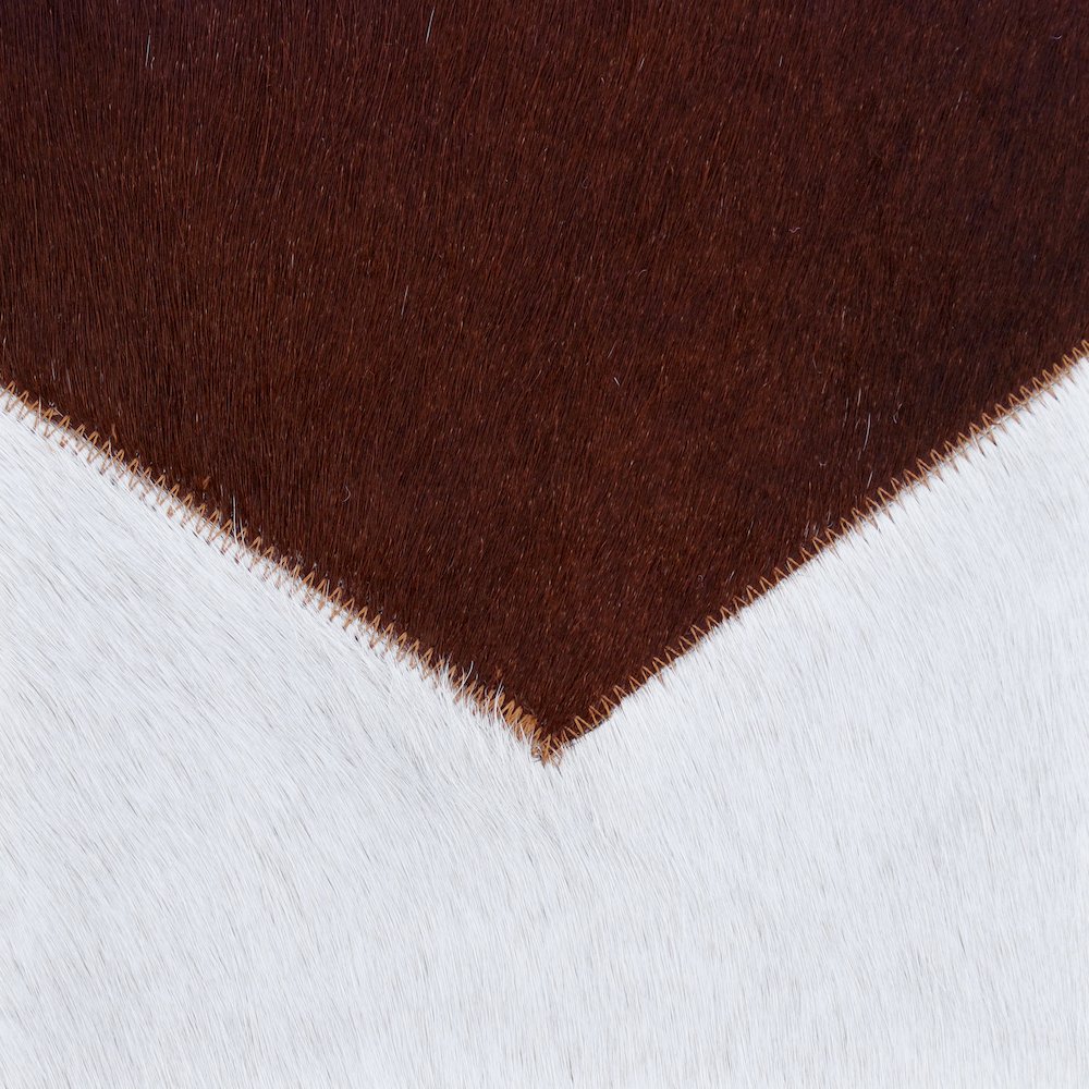 Austin Leather blend Poly Filled Pillow in Ivory/Brown, 20" x 20"