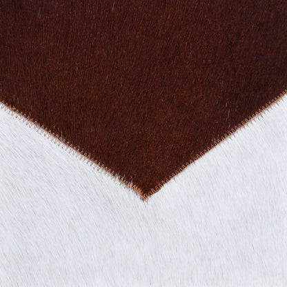 Austin Leather blend Poly Filled Pillow in Ivory/Brown, 20" x 20"