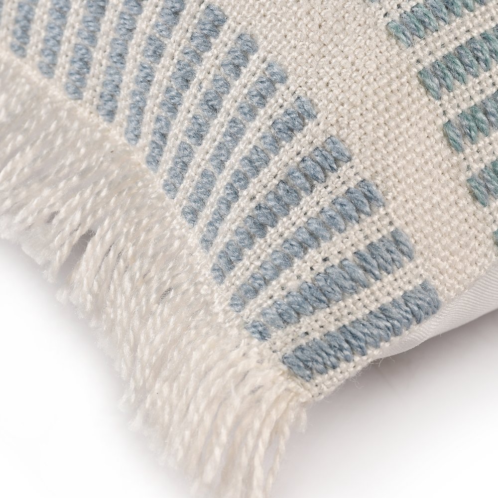 Denver Performance Poly Filled Pillow in Blue/Ivory, 20" x 20"