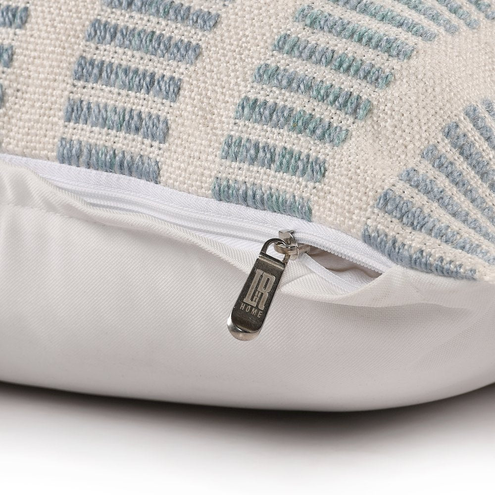 Denver Performance Poly Filled Pillow in Blue/Ivory, 20" x 20"