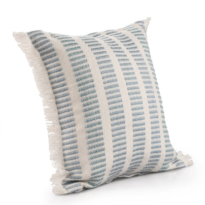 Denver Performance Poly Filled Pillow in Blue/Ivory, 20" x 20"