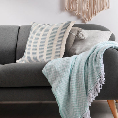 Denver Performance Poly Filled Pillow in Blue/Ivory, 20" x 20"