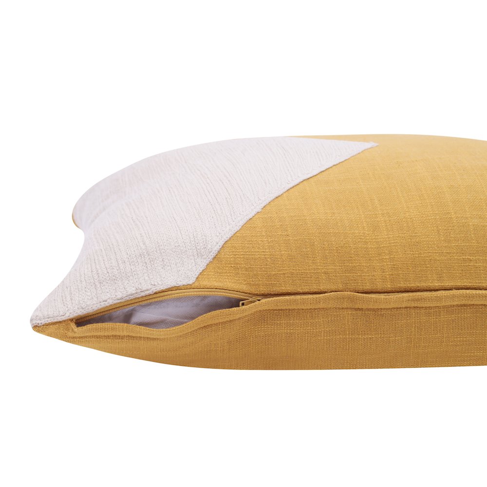 Stacy Garcia Cotton Poly Filled Pillow in Yellow/Ivory, 24" x 24"
