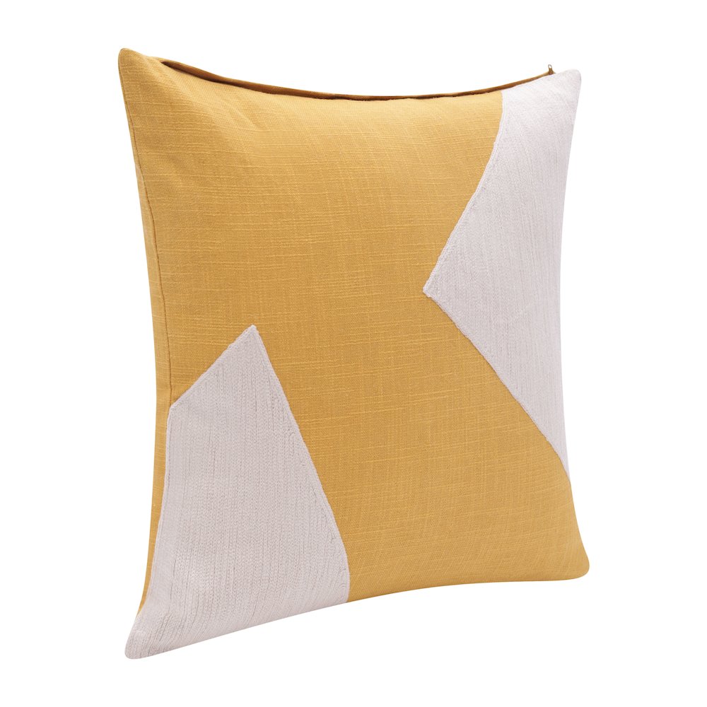 Stacy Garcia Cotton Poly Filled Pillow in Yellow/Ivory, 24" x 24"