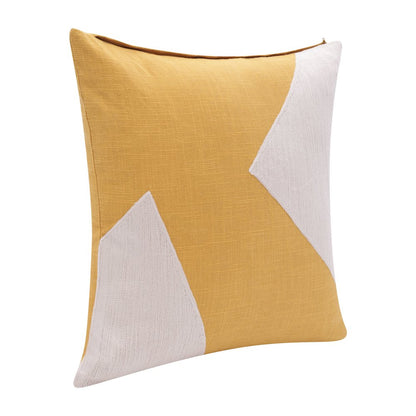 Stacy Garcia Cotton Poly Filled Pillow in Yellow/Ivory, 24" x 24"