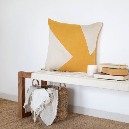 Stacy Garcia Cotton Poly Filled Pillow in Yellow/Ivory, 24" x 24"