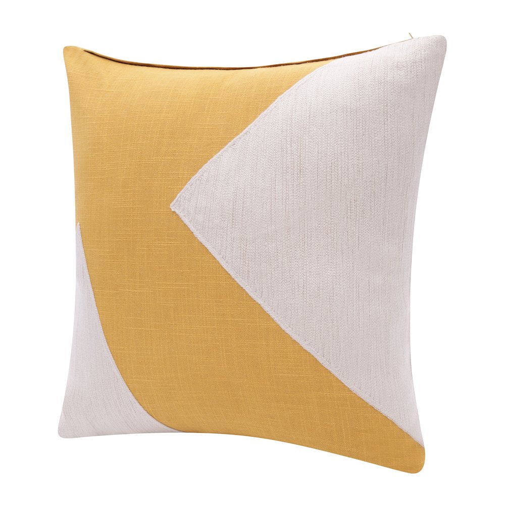 Stacy Garcia Cotton Poly Filled Pillow in Yellow/Ivory, 24" x 24"