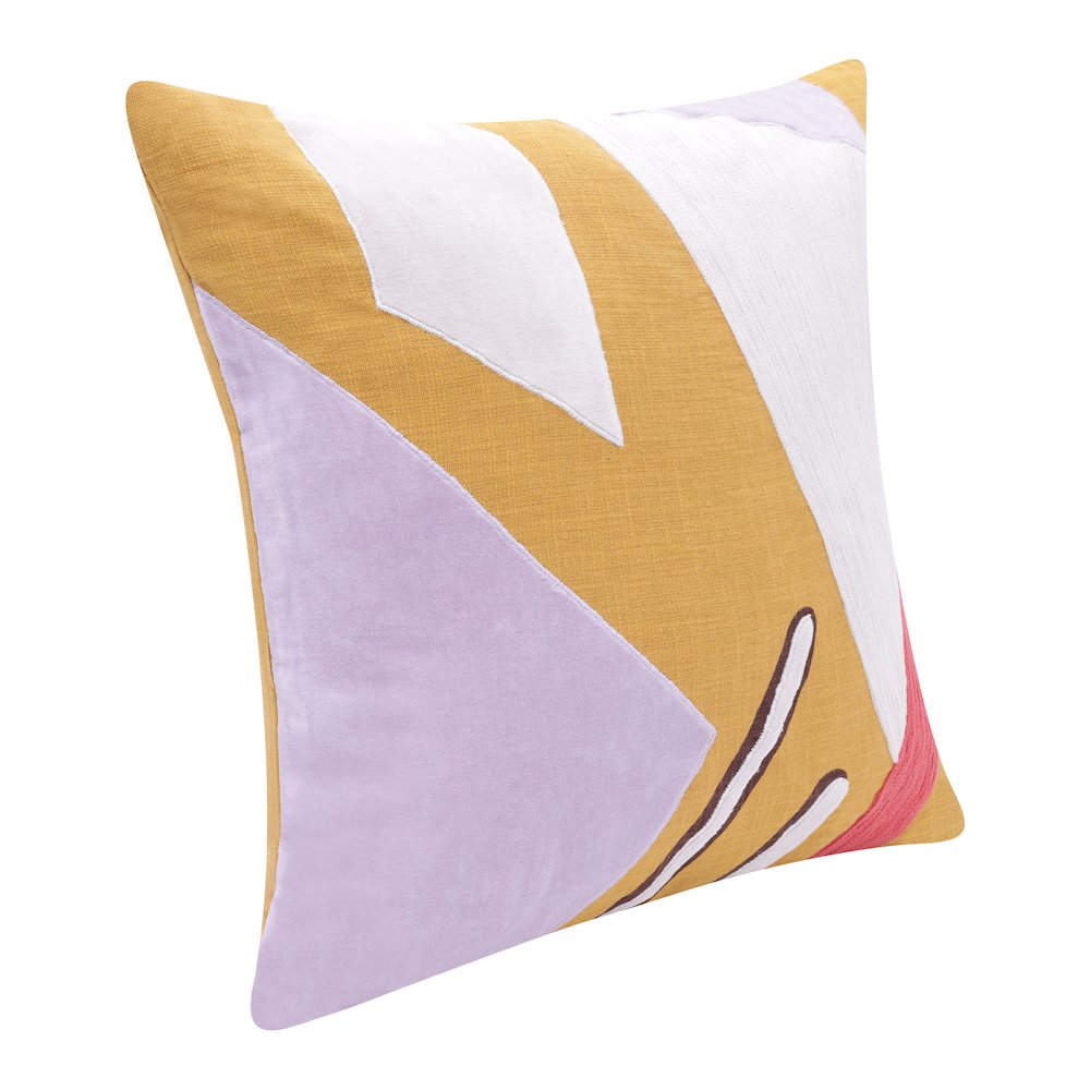 Stacy Garcia Cotton Poly Filled Pillow in Yellow/Purple, 20" x 20"