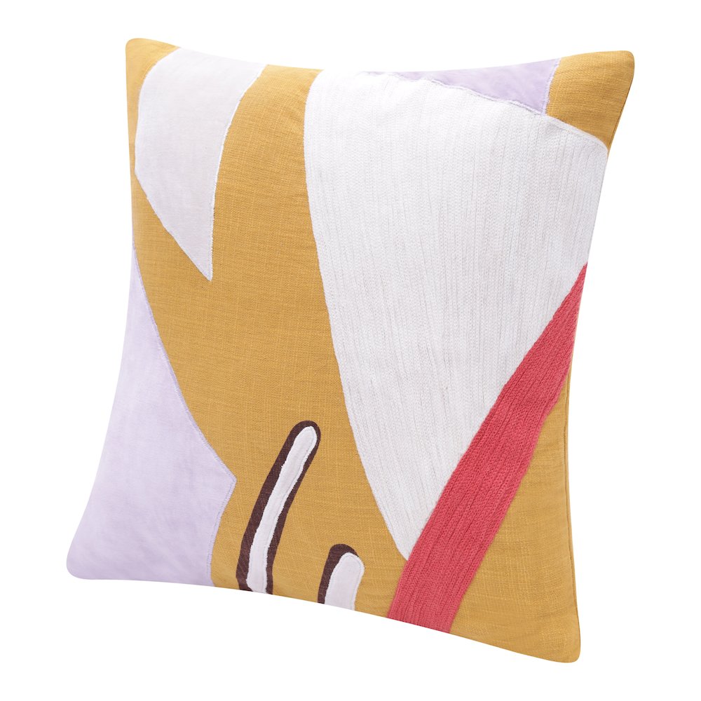Stacy Garcia Cotton Poly Filled Pillow in Yellow/Purple, 20" x 20"