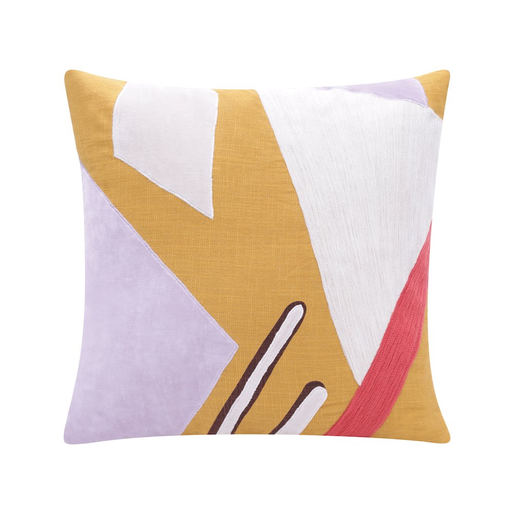 Stacy Garcia Cotton Poly Filled Pillow in Yellow/Purple, 20" x 20"