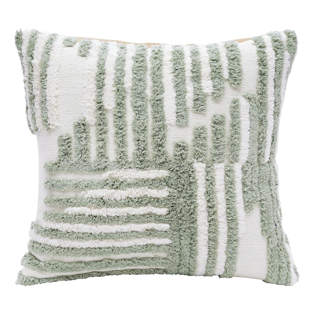 Stacy Garcia Cotton Poly Filled Pillow in Green/White, 22" x 22"