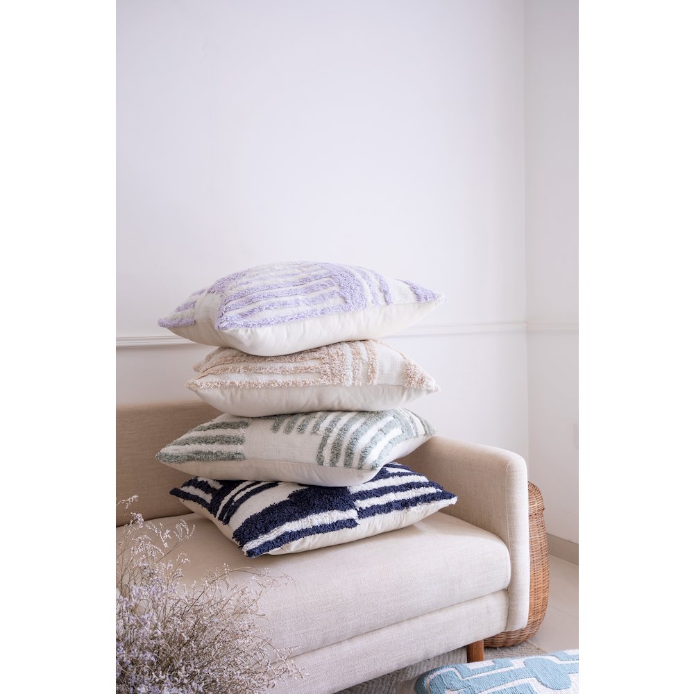 Stacy Garcia Cotton Poly Filled Pillow in Green/White, 22" x 22"
