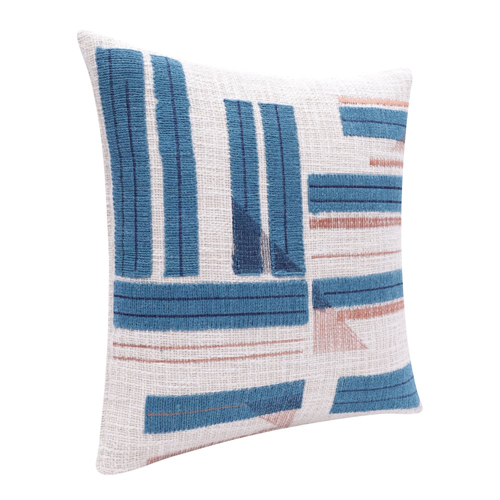 Stacy Garcia Cotton Blend Poly Filled Pillow in Green/Ivory, 20" x 20"
