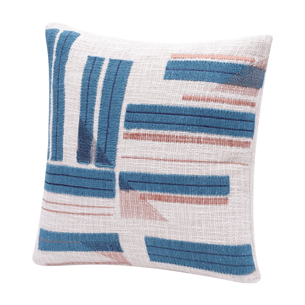 Stacy Garcia Cotton Blend Poly Filled Pillow in Green/Ivory, 20" x 20"