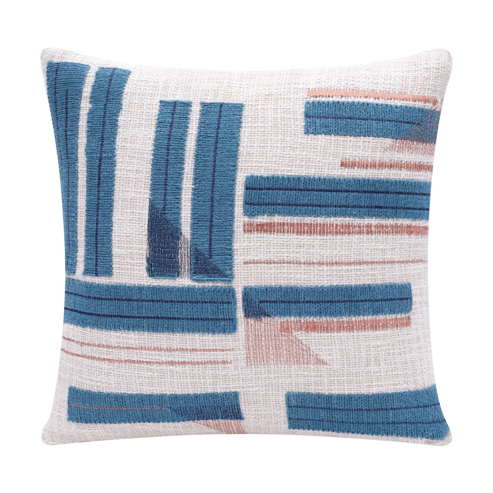 Stacy Garcia Cotton Blend Poly Filled Pillow in Green/Ivory, 20" x 20"
