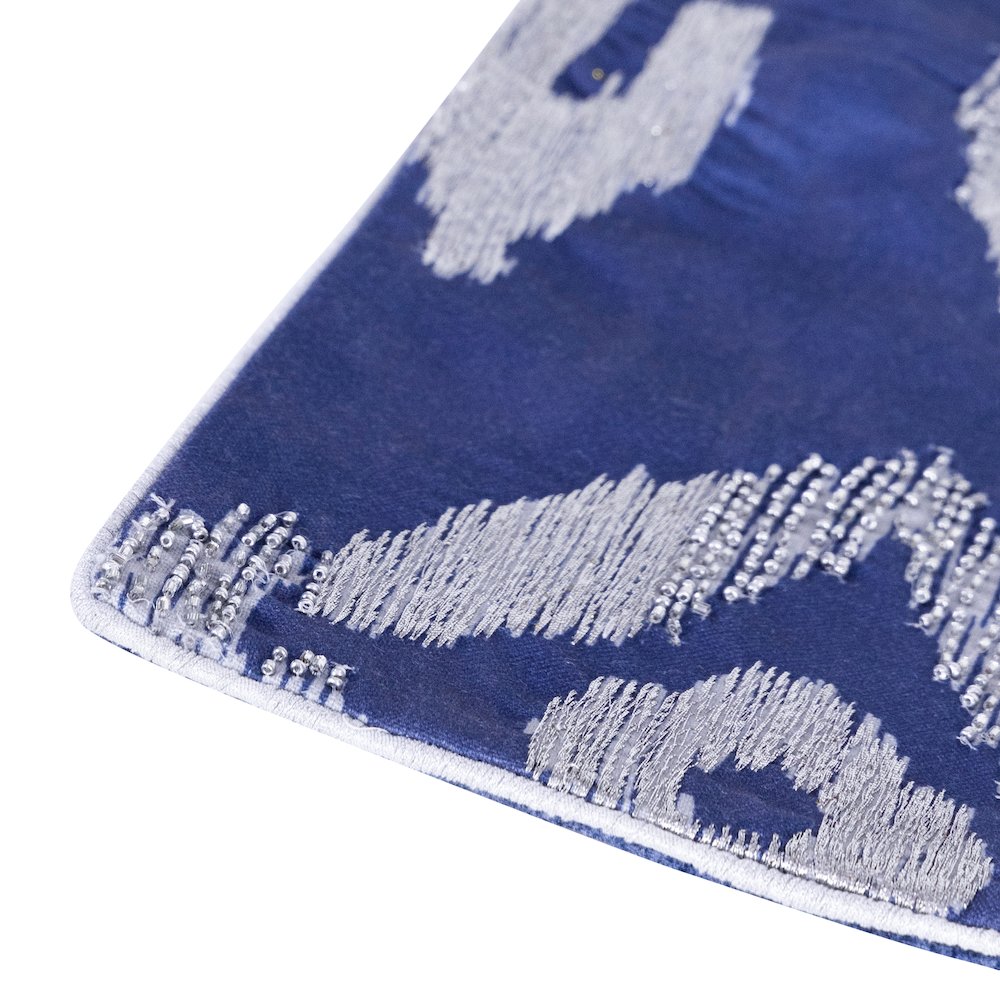Cosmopolitan Performance Poly Filled Pillow in Blue/Silver, 20" x 20"