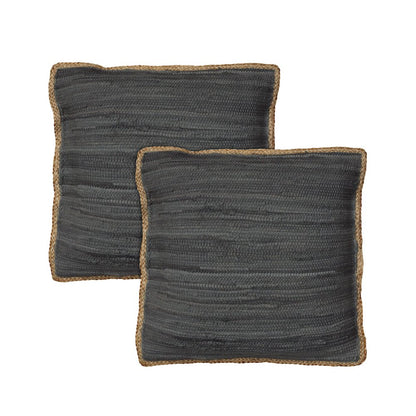 Riley Cotton Pillow Set of 2 in Gray/Tan, 20" x 20"