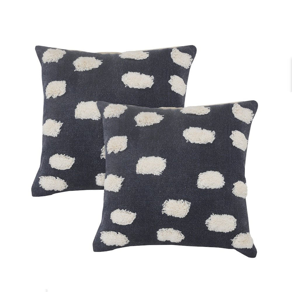 Zeal Cotton Pillow Set of 2 in Blue/White, 20" x 20"
