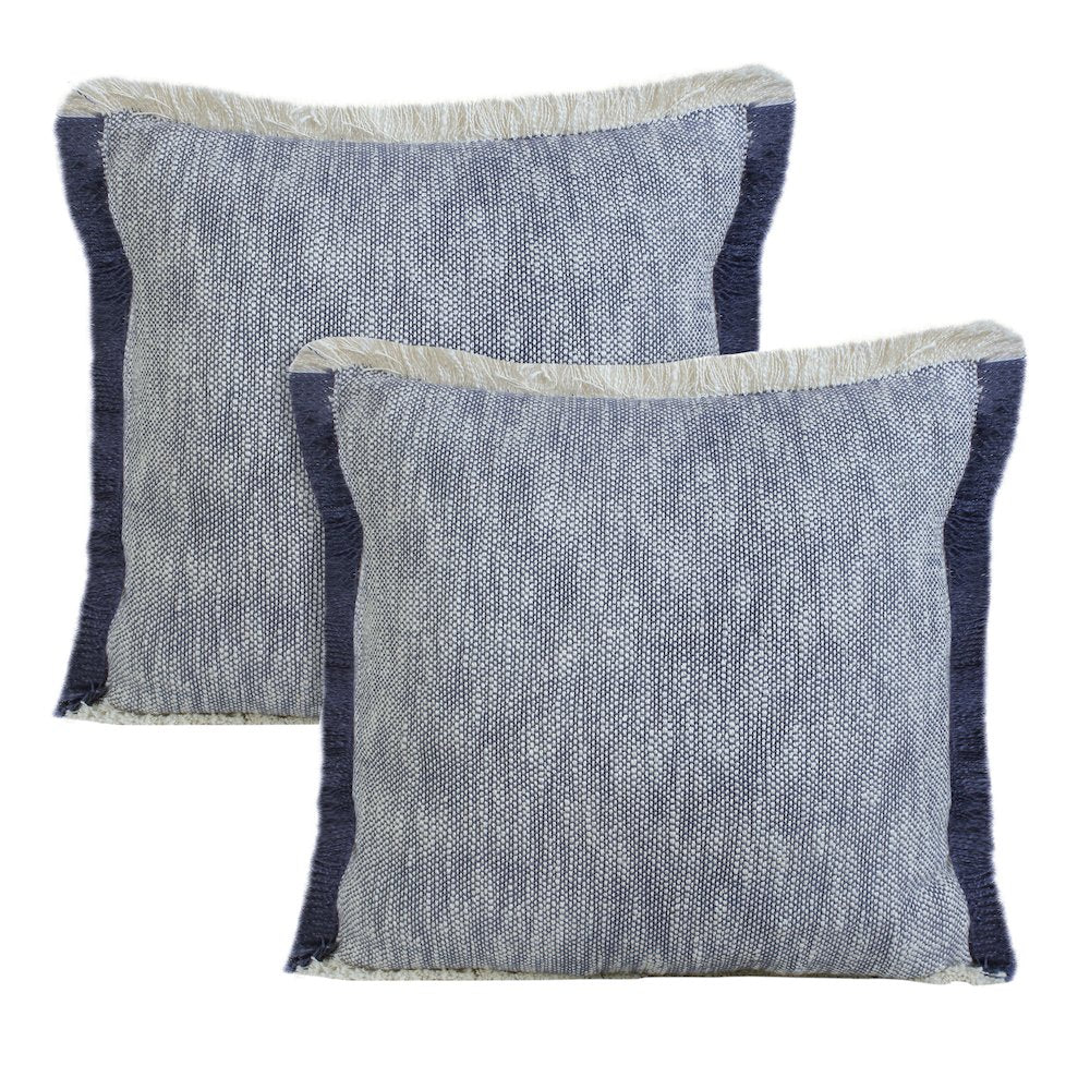 Aspen Cotton Pillow Set of 2 in Blue, 20" x 20"