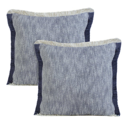 Aspen Cotton Pillow Set of 2 in Blue, 20" x 20"