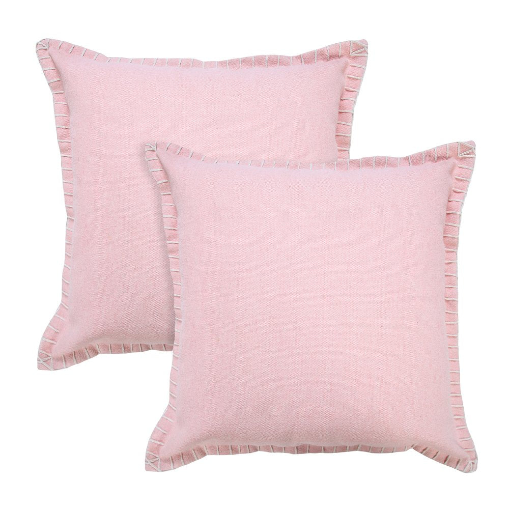 Vital Cotton Pillow Set of 2 in Pink, 20" x 20"