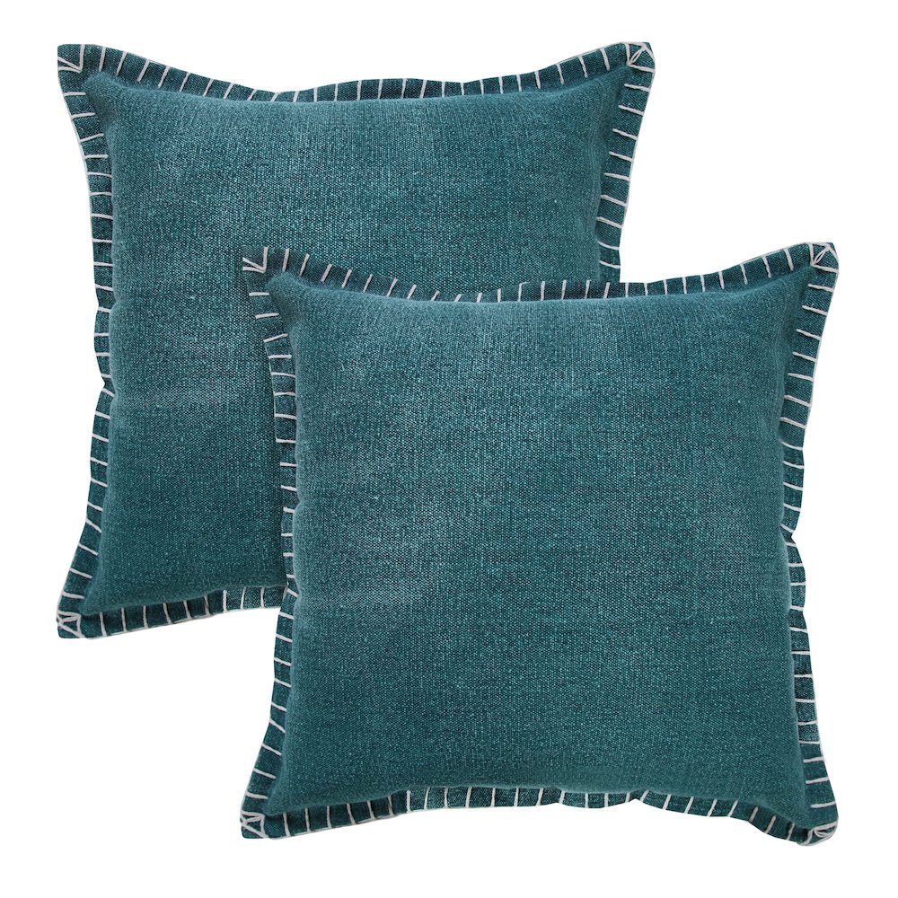 Vital Cotton Pillow Set of 2 in Green, 20" x 20"