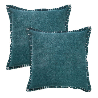 Vital Cotton Pillow Set of 2 in Green, 20" x 20"