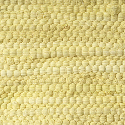 Dillon Cotton and Jute Indoor Pouf in Yellow, 18" x 18" x 18"