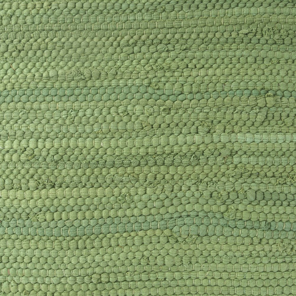 Dillon Cotton and Jute Indoor Pouf in Green, 18" x 18" x 18"