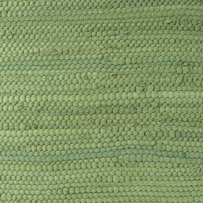 Dillon Cotton and Jute Indoor Pouf in Green, 18" x 18" x 18"