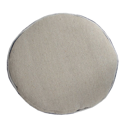 Quincy Cotton Indoor Pouf in Blue/White, 18" x 18" x 14"