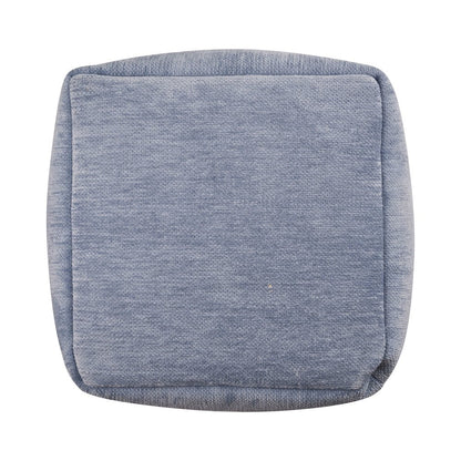 Yakar Chenille Indoor Pouf in Blue, 18" x 18" x 18"