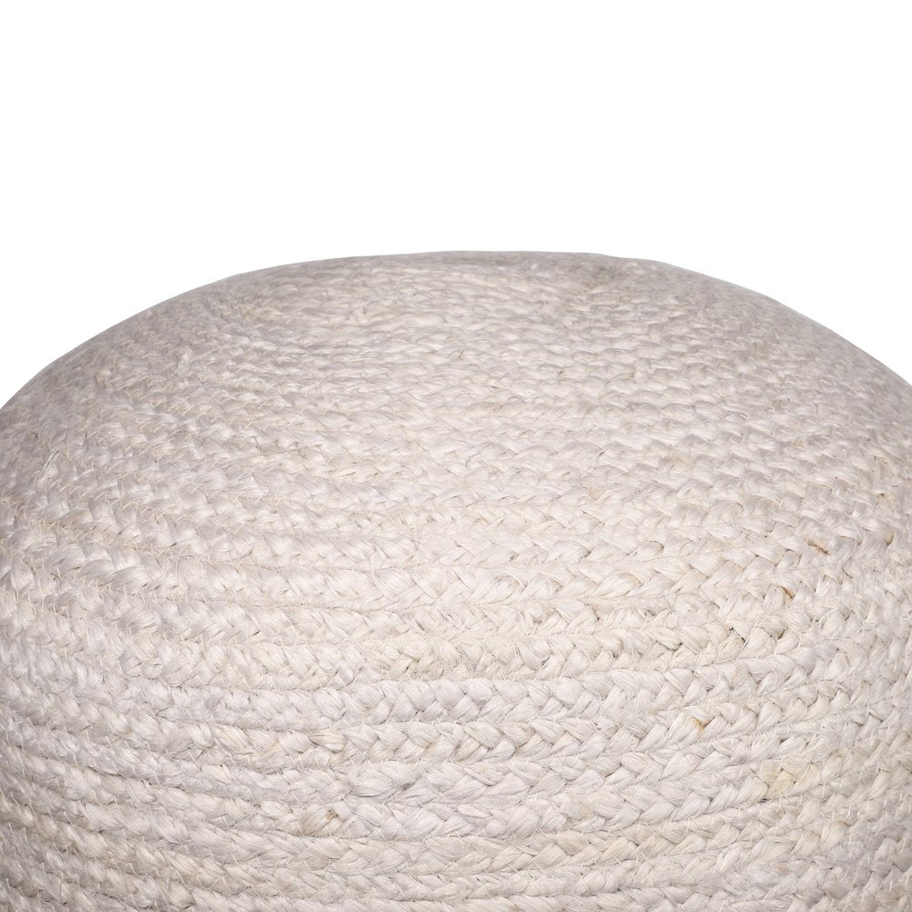 Jute Poufs Jute Blend Indoor Pouf in Brown/Blue,  18" x 18" x 18"