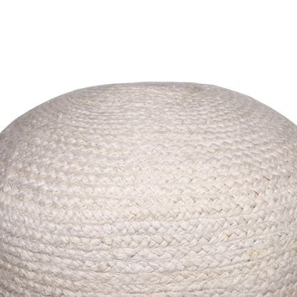 Jute Poufs Jute Blend Indoor Pouf in Brown/Blue,  18" x 18" x 18"