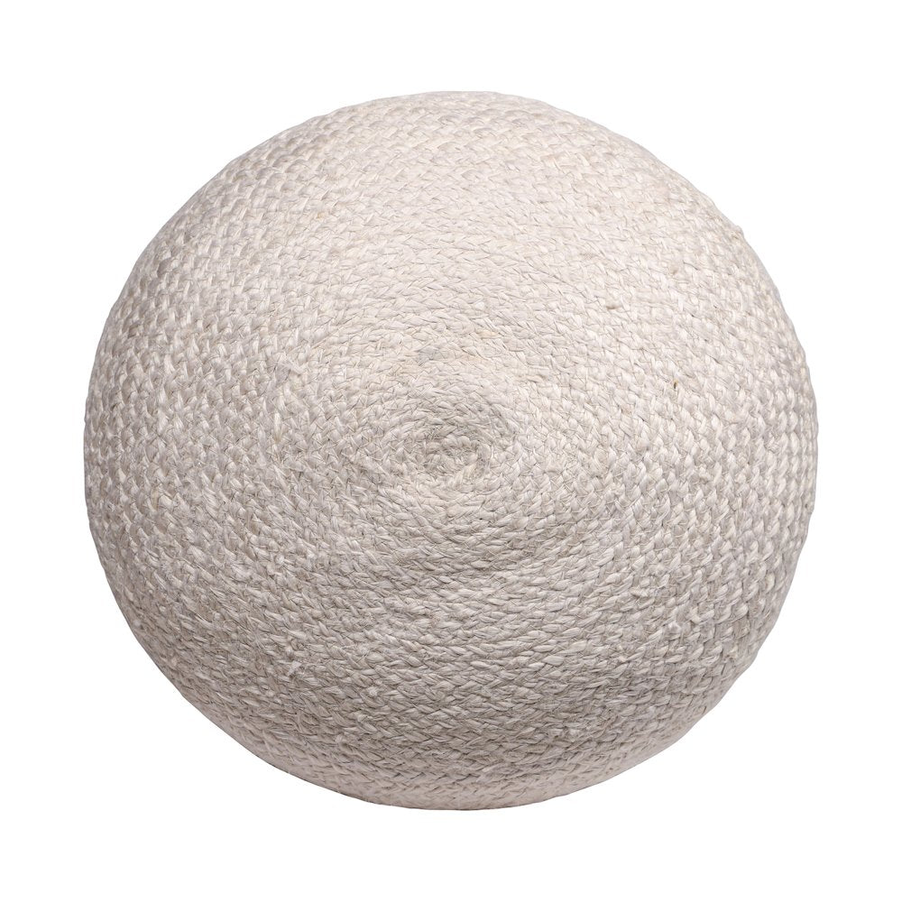 Jute Poufs Jute Blend Indoor Pouf in Brown/Blue,  18" x 18" x 18"