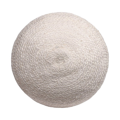Jute Poufs Jute Blend Indoor Pouf in Brown/Blue,  18" x 18" x 18"