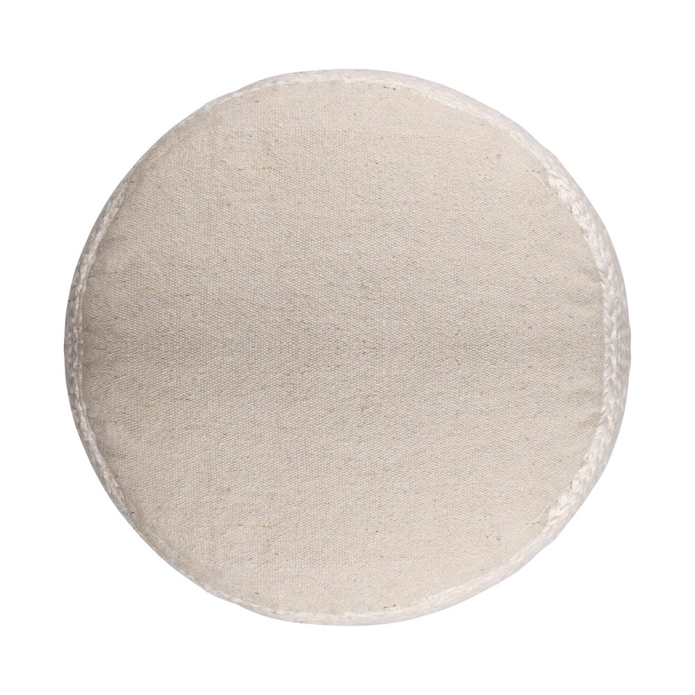 Jute Poufs Jute Blend Indoor Pouf in Brown/Blue,  18" x 18" x 18"