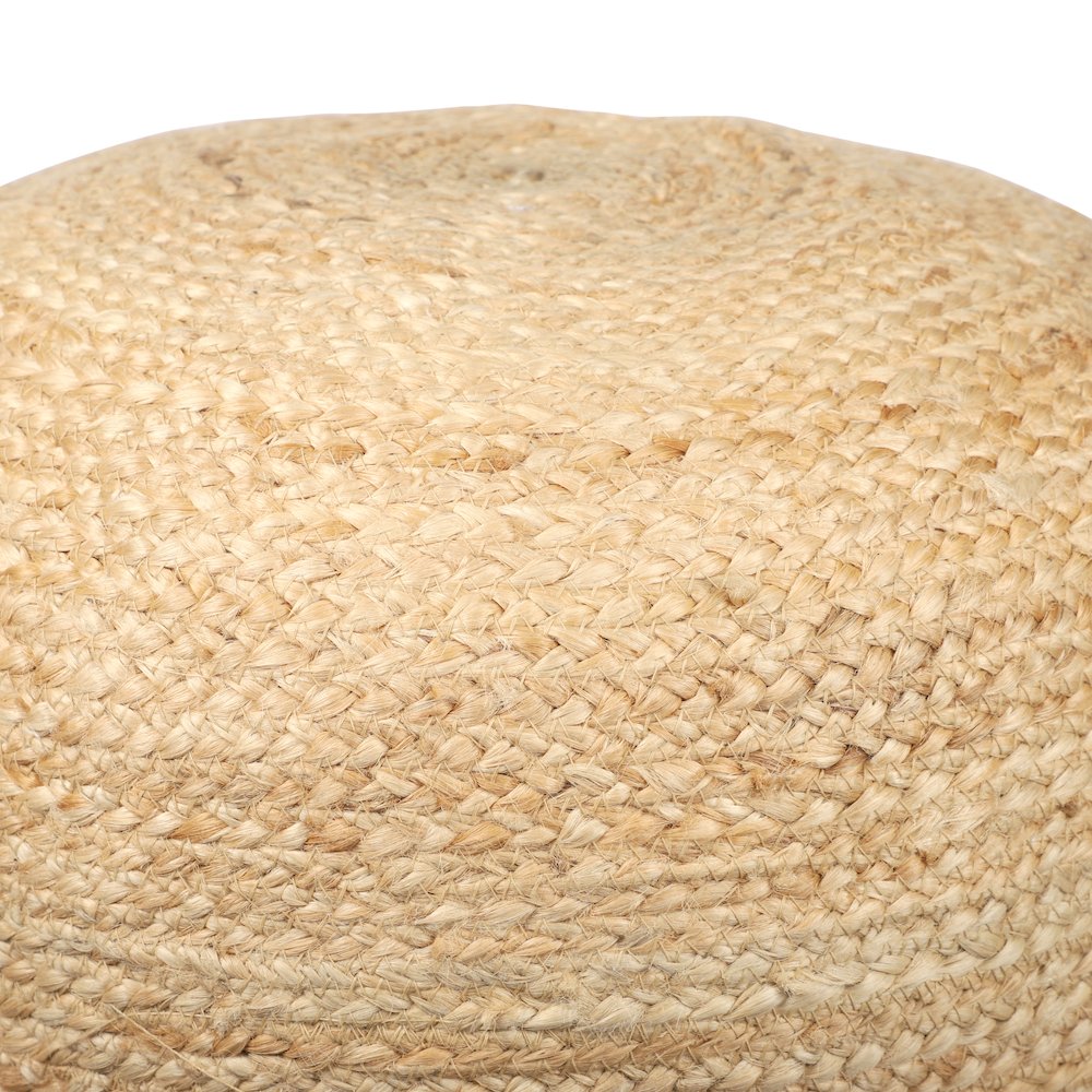 Jute Poufs Jute Blend Indoor Pouf in Brown/Blue,  18" x 18" x 18"