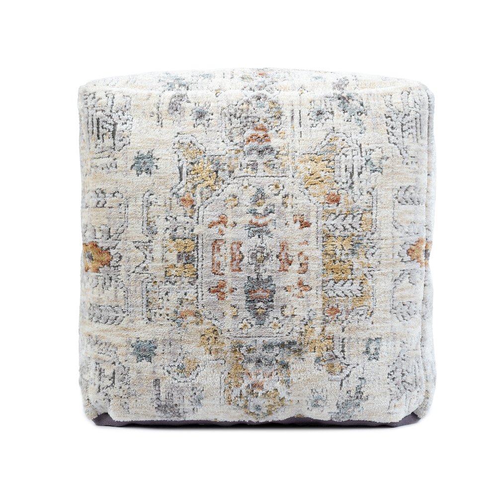 Vienna Performance Pouf Set of 2 in Gray/Multicolored 18" x 18" x 18"
