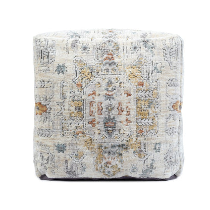 Vienna Performance Pouf Set of 2 in Gray/Multicolored 18" x 18" x 18"